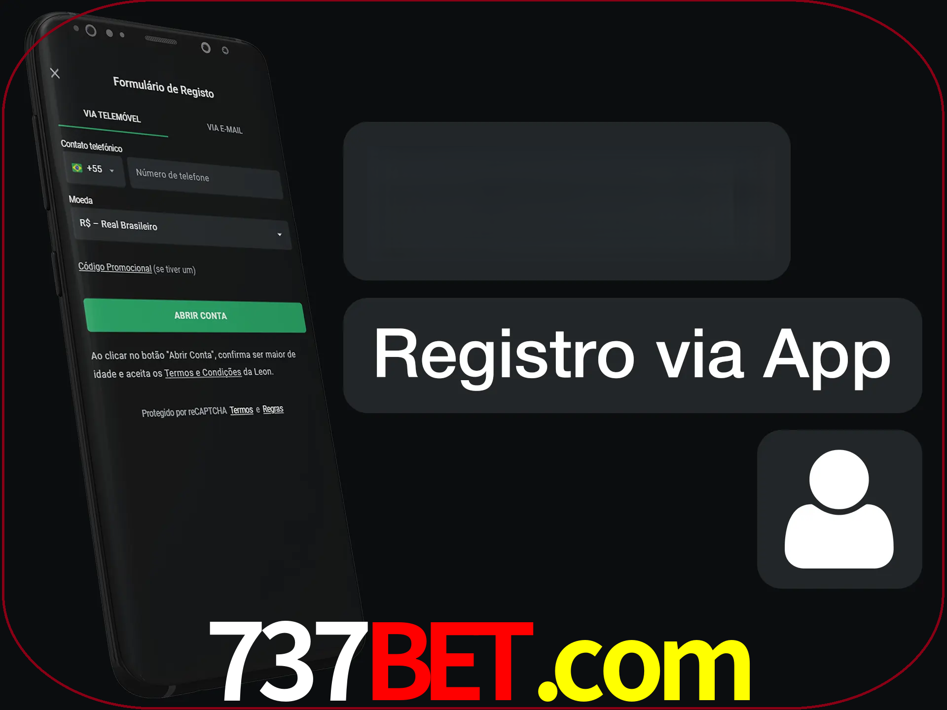 Registre-se com duas etapas usando o aplicativo.